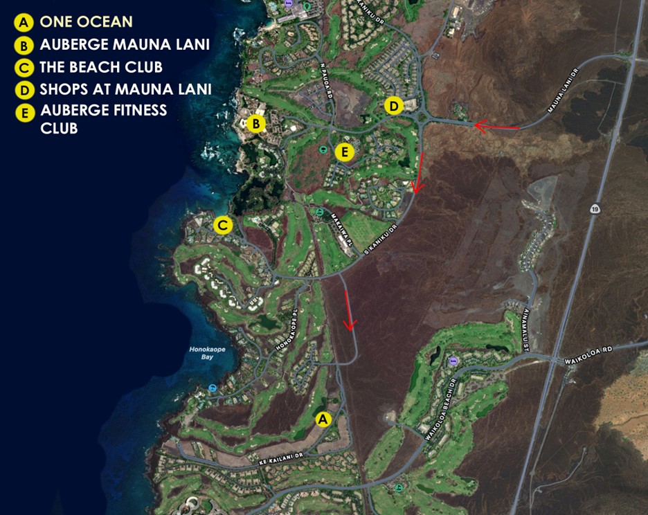Kailani Estate At One Ocean At Mauna Lani Check In Directions Maps One Ocean Check In Map 